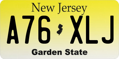 NJ license plate A76XLJ