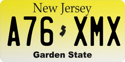 NJ license plate A76XMX