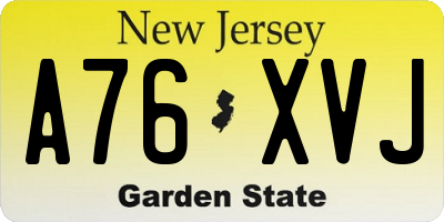 NJ license plate A76XVJ