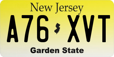 NJ license plate A76XVT