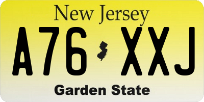 NJ license plate A76XXJ