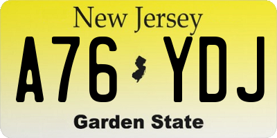 NJ license plate A76YDJ