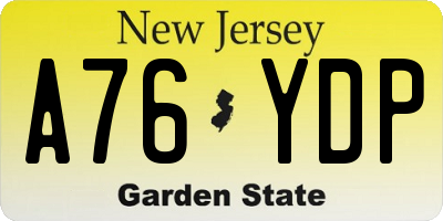 NJ license plate A76YDP