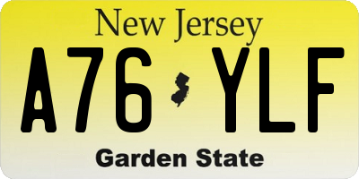 NJ license plate A76YLF