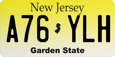 NJ license plate A76YLH