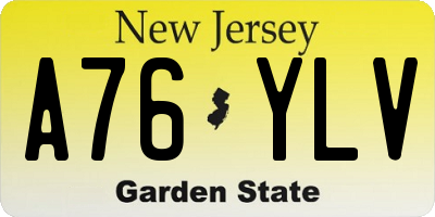 NJ license plate A76YLV