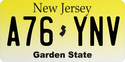 NJ license plate A76YNV