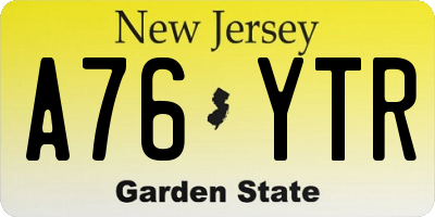 NJ license plate A76YTR