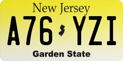 NJ license plate A76YZI