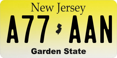 NJ license plate A77AAN