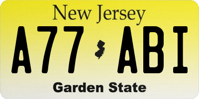 NJ license plate A77ABI