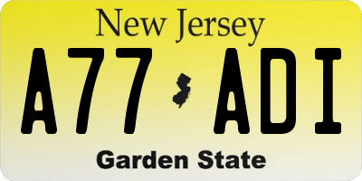 NJ license plate A77ADI