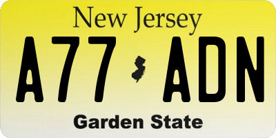 NJ license plate A77ADN