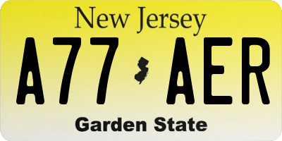 NJ license plate A77AER