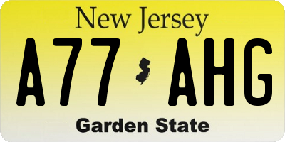 NJ license plate A77AHG