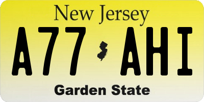 NJ license plate A77AHI