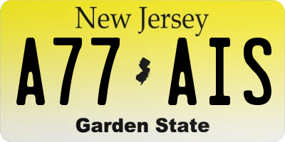 NJ license plate A77AIS