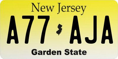NJ license plate A77AJA