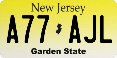 NJ license plate A77AJL