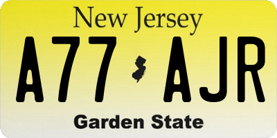 NJ license plate A77AJR