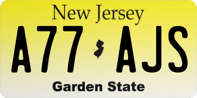 NJ license plate A77AJS