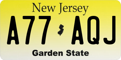 NJ license plate A77AQJ