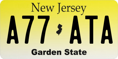 NJ license plate A77ATA