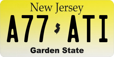 NJ license plate A77ATI