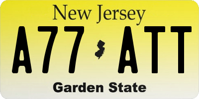 NJ license plate A77ATT