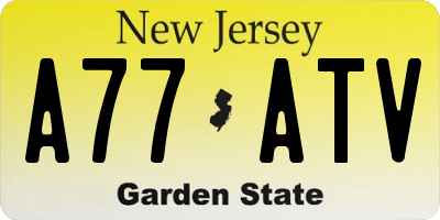 NJ license plate A77ATV
