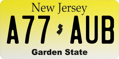 NJ license plate A77AUB