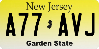 NJ license plate A77AVJ