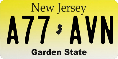 NJ license plate A77AVN