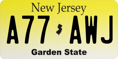 NJ license plate A77AWJ