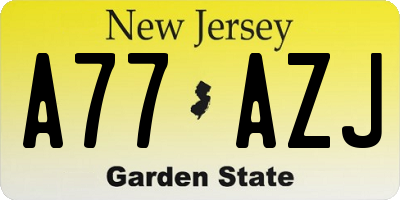 NJ license plate A77AZJ