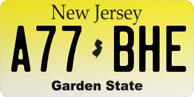 NJ license plate A77BHE