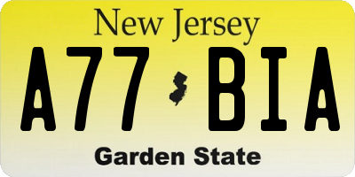 NJ license plate A77BIA