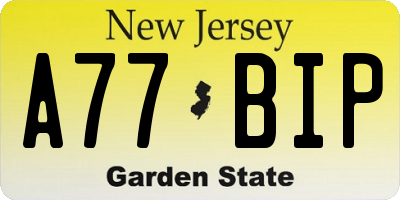 NJ license plate A77BIP