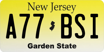 NJ license plate A77BSI
