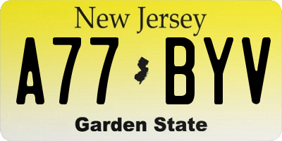 NJ license plate A77BYV