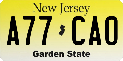 NJ license plate A77CAO
