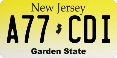 NJ license plate A77CDI