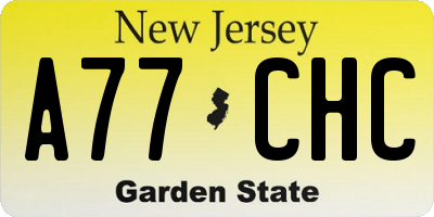 NJ license plate A77CHC