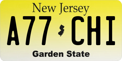 NJ license plate A77CHI