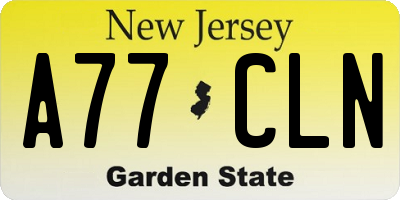 NJ license plate A77CLN