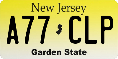 NJ license plate A77CLP