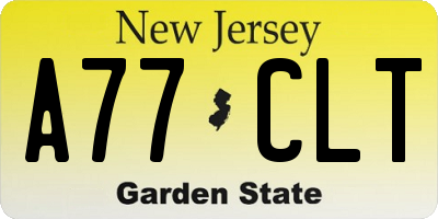 NJ license plate A77CLT