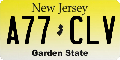 NJ license plate A77CLV