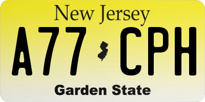 NJ license plate A77CPH