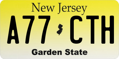 NJ license plate A77CTH